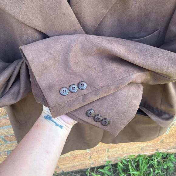 Barrington Faux Suede Sport Coat Mens 40R Brown Blazer - Picture 6 of 12